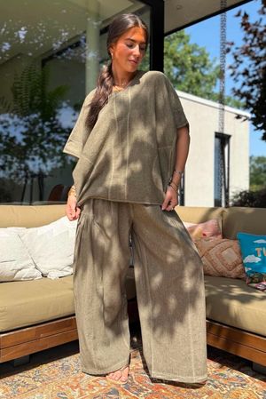 Rustic Nature Linen Blend Pocket Tee Washed Walnut